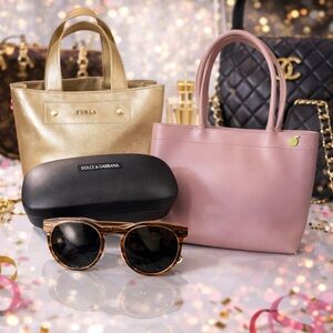 Dolce & Gabbana Sunglasses with Black and Tan Frame in Case.